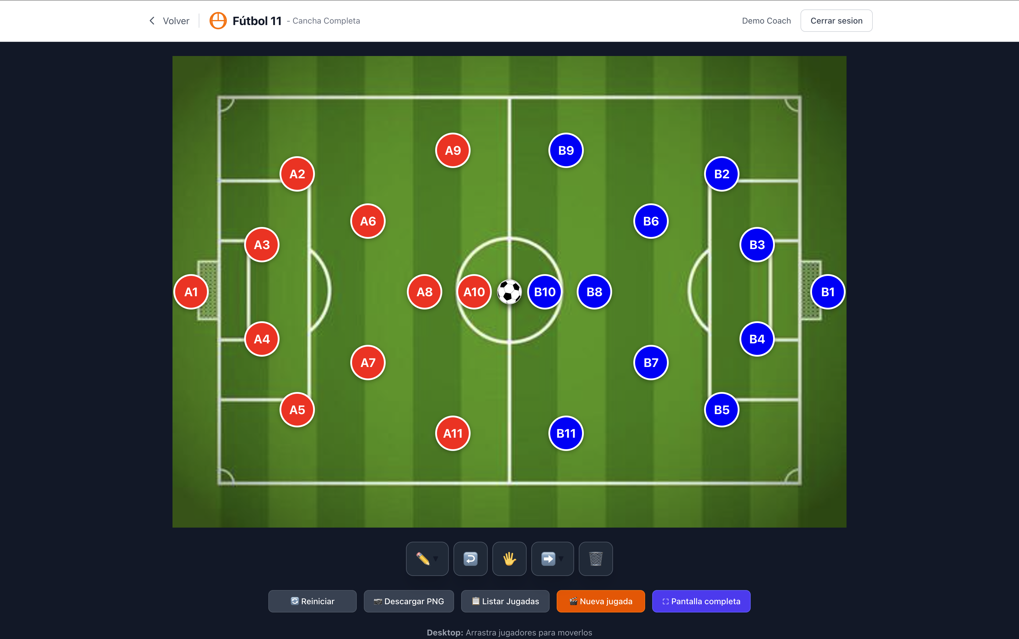 Vista previa de Diseñador de Jugadas